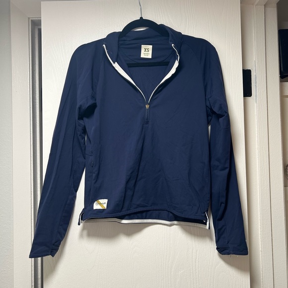 Tracksmith Tops Womens Navy Tracksmith Downeaster Merino Quarter